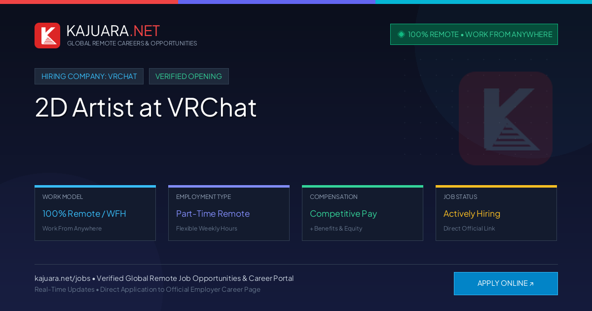 [100% Remote] 2D Artist at VRChat – Hiring Now