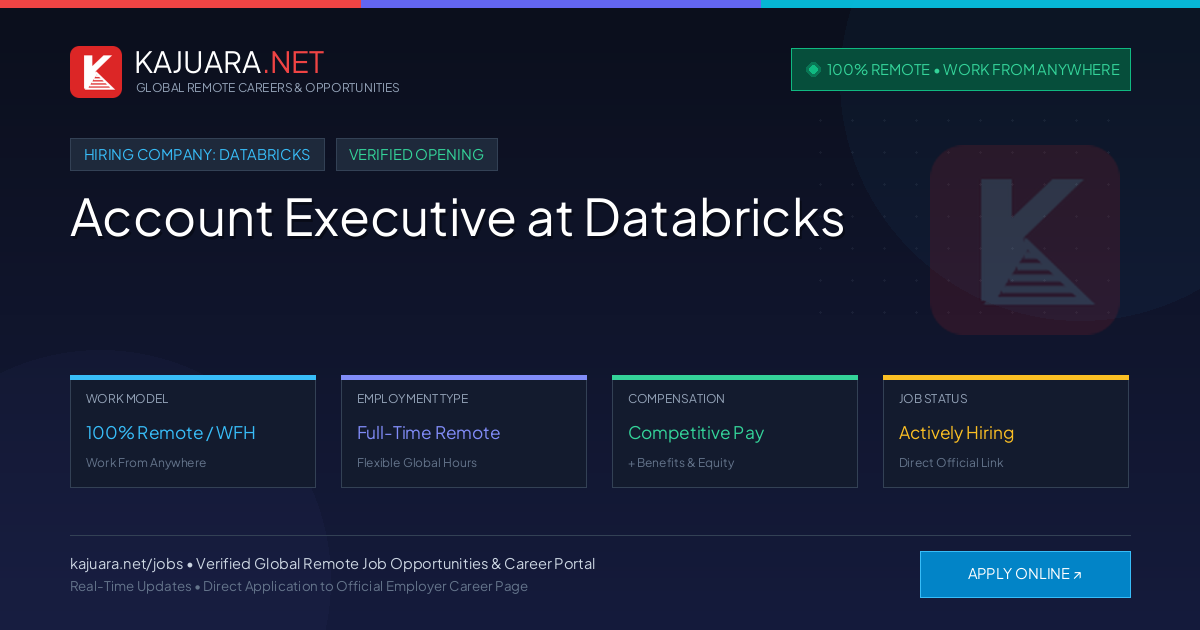 [100% Remote] Account Executive at Databricks – Hiring Now