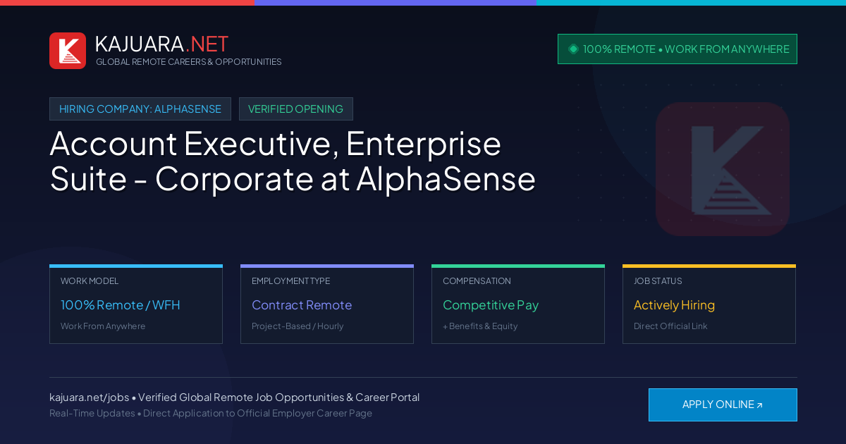 [100% Remote] Account Executive, Enterprise Suite - Corporate at AlphaSense – Hiring Now