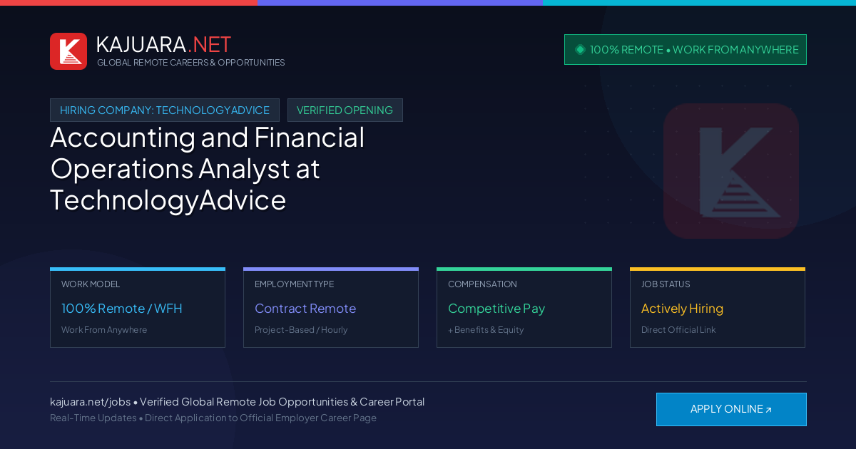 [100% Remote] Accounting and Financial Operations Analyst at TechnologyAdvice – Hiring Now