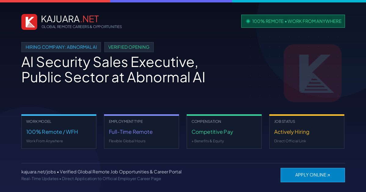 [100% Remote] AI Security Sales Executive, Public Sector at Abnormal AI – Hiring Now