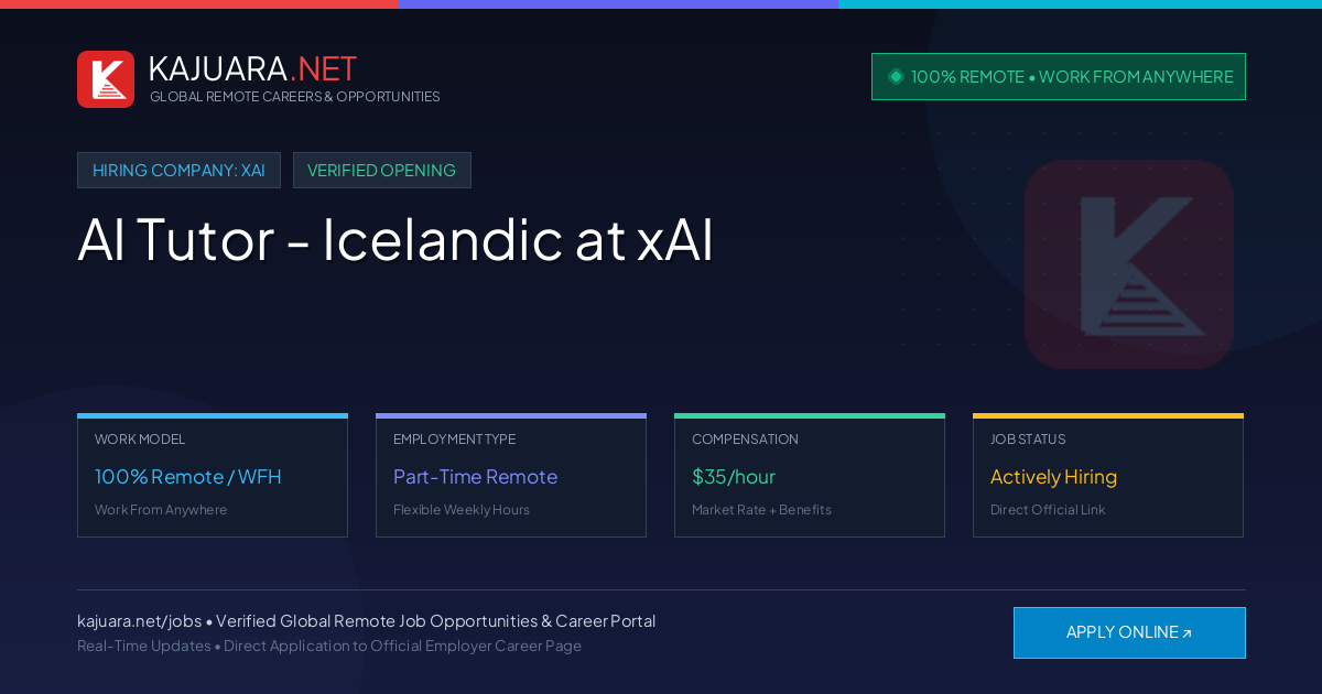 [100% Remote] AI Tutor - Icelandic at xAI – Hiring Now