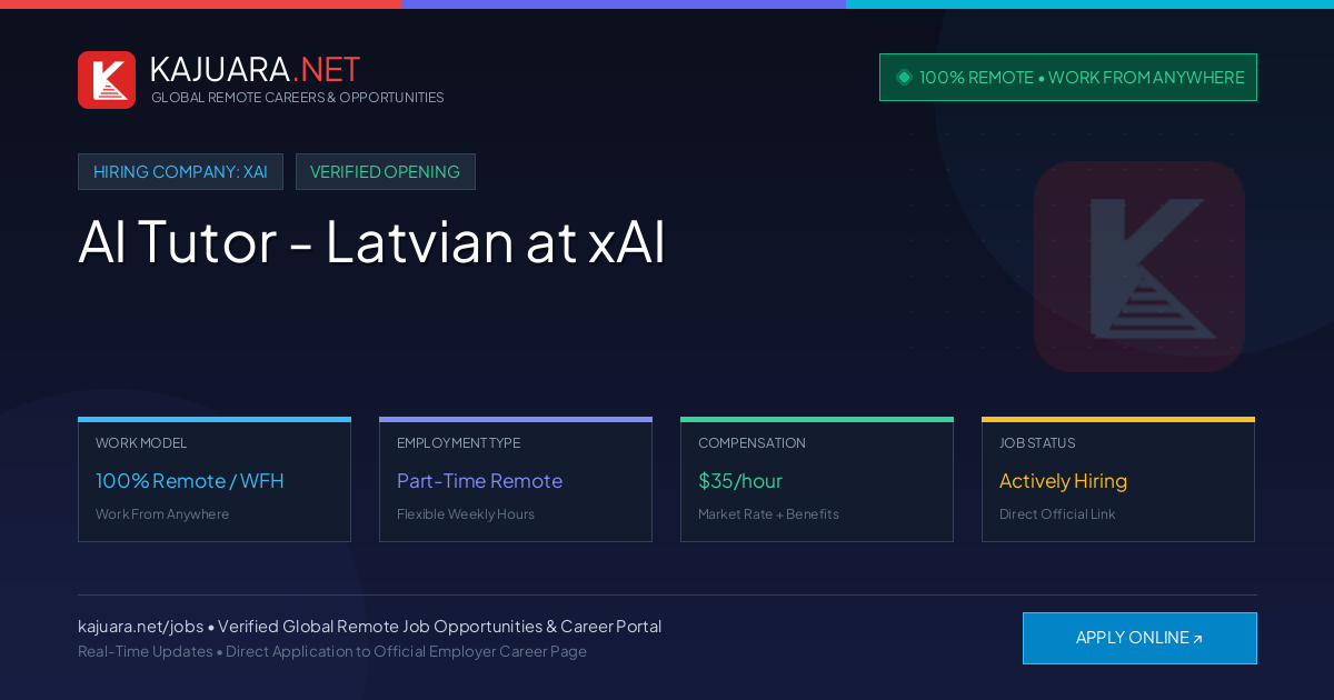 [100% Remote] AI Tutor - Latvian at xAI – Hiring Now