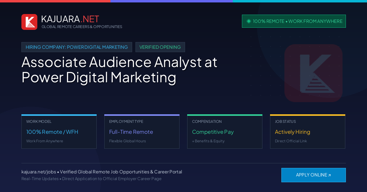 [100% Remote] Associate Audience Analyst at Power Digital Marketing – Hiring Now