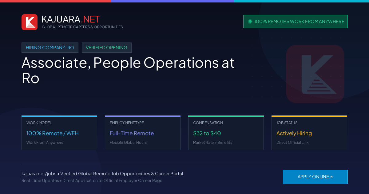 [100% Remote] Associate, People Operations at Ro – Hiring Now