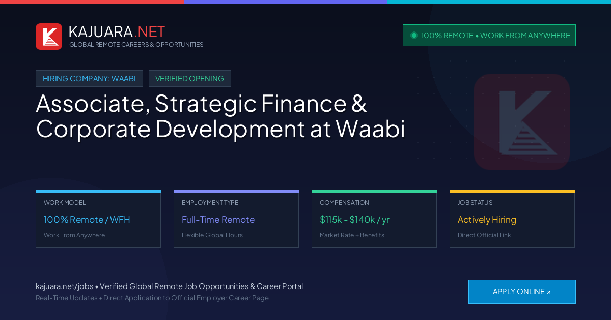 [100% Remote] Associate, Strategic Finance & Corporate Development at Waabi – Hiring Now