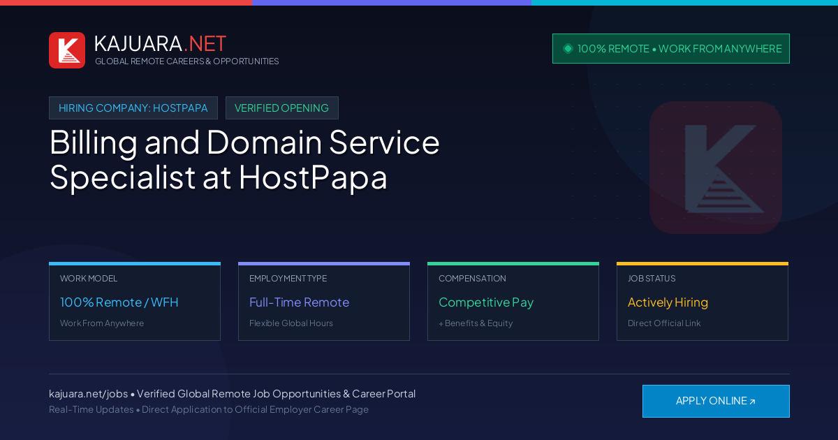 [100% Remote] Billing and Domain Service Specialist at HostPapa – Hiring Now