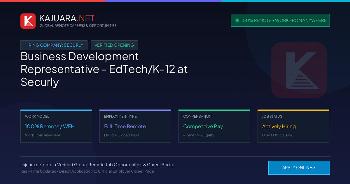 [100% Remote] Business Development Representative - EdTech/K-12 at Securly – Hiring Now