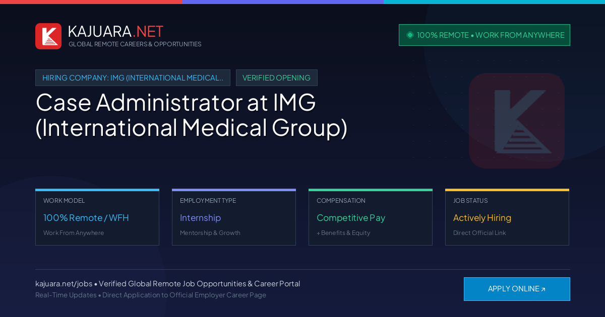 [100% Remote] Case Administrator at IMG (International Medical Group) – Hiring Now