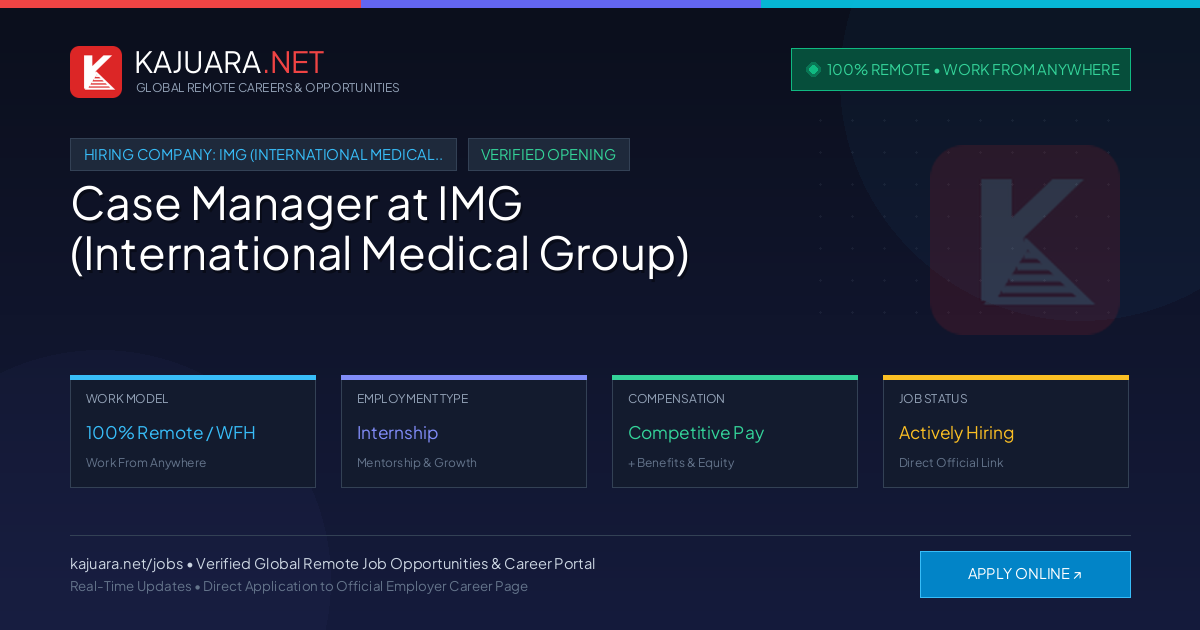 [100% Remote] Case Manager at IMG (International Medical Group) – Hiring Now