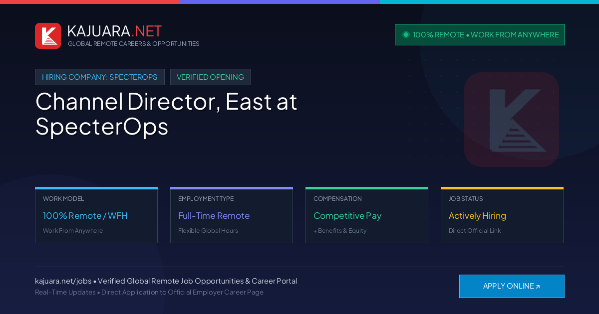 [100% Remote] Channel Director, East at SpecterOps – Hiring Now