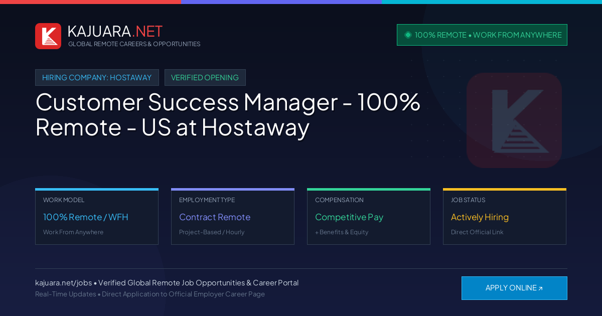 [100% Remote] Customer Success Manager - 100% Remote - US at Hostaway – Hiring Now