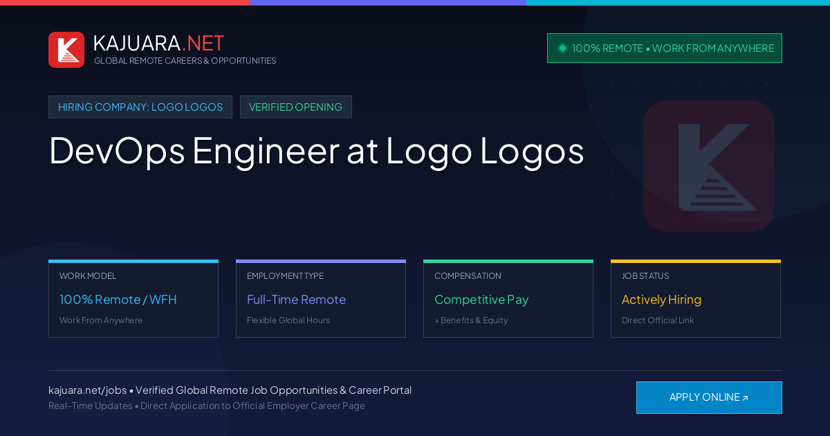 [100% Remote] DevOps Engineer at Logo Logos – Hiring Now