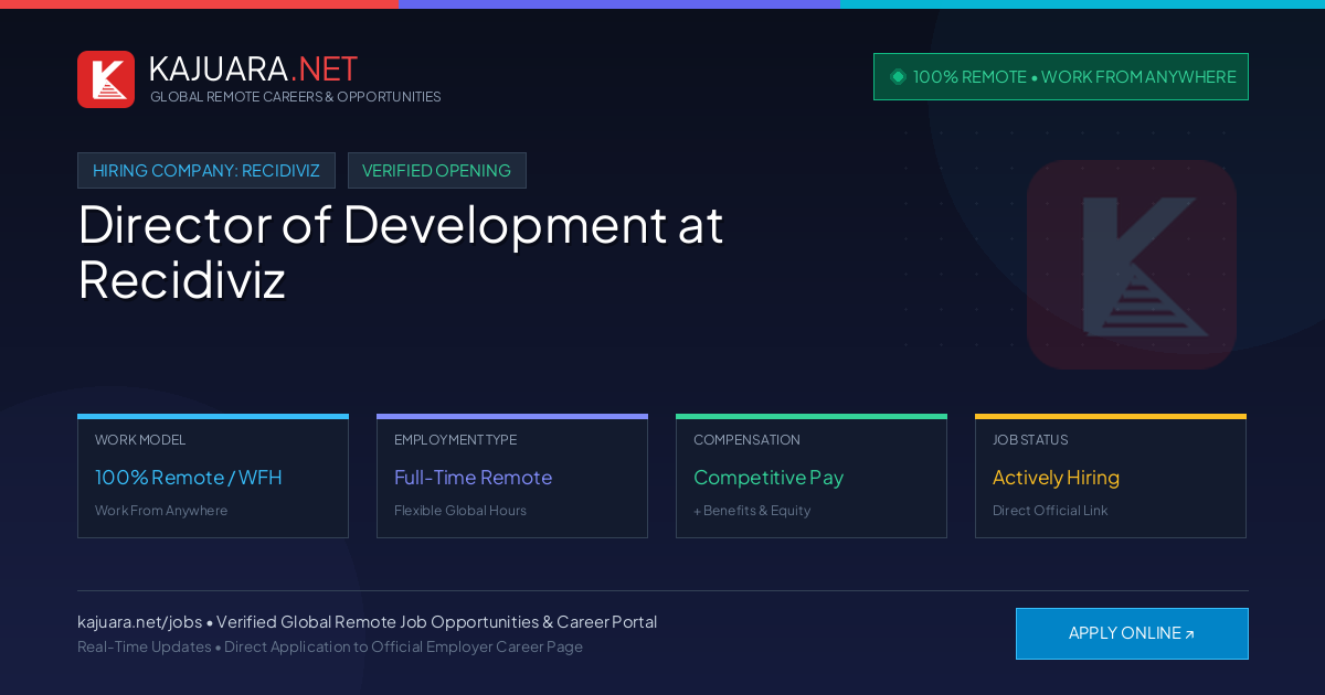 [100% Remote] Director of Development at Recidiviz – Hiring Now