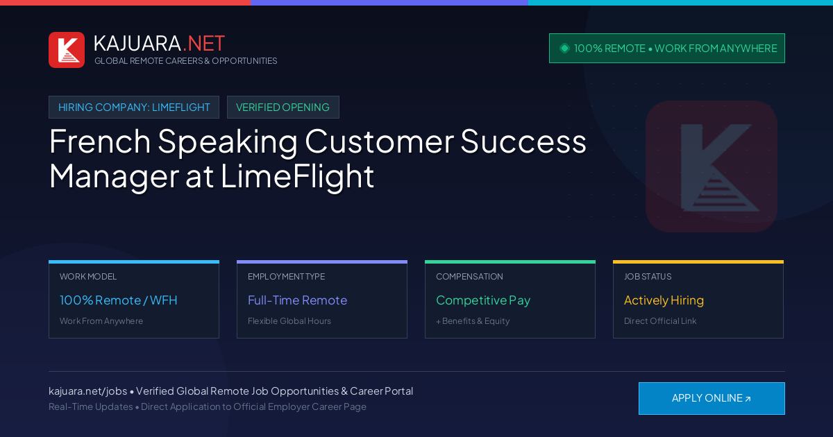 [100% Remote] French Speaking Customer Success Manager at LimeFlight – Hiring Now