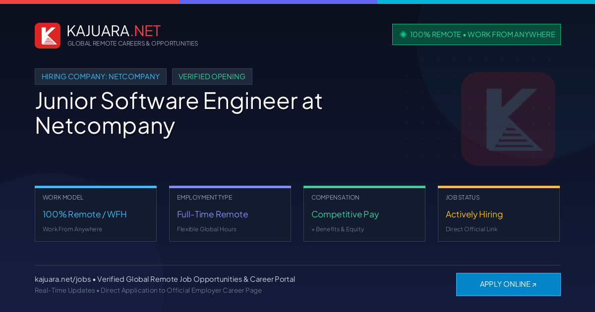 [100% Remote] Junior Software Engineer at Netcompany – Hiring Now