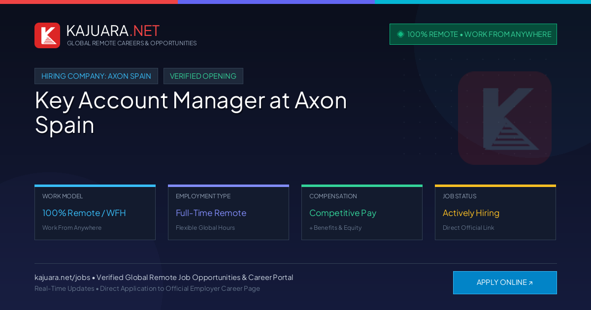 [100% Remote] Key Account Manager at Axon Spain – Hiring Now