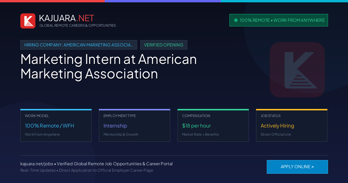 [100% Remote] Marketing Intern at American Marketing Association – Hiring Now