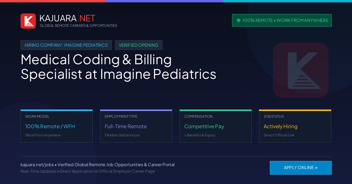 [100% Remote] Medical Coding & Billing Specialist at Imagine Pediatrics – Hiring Now