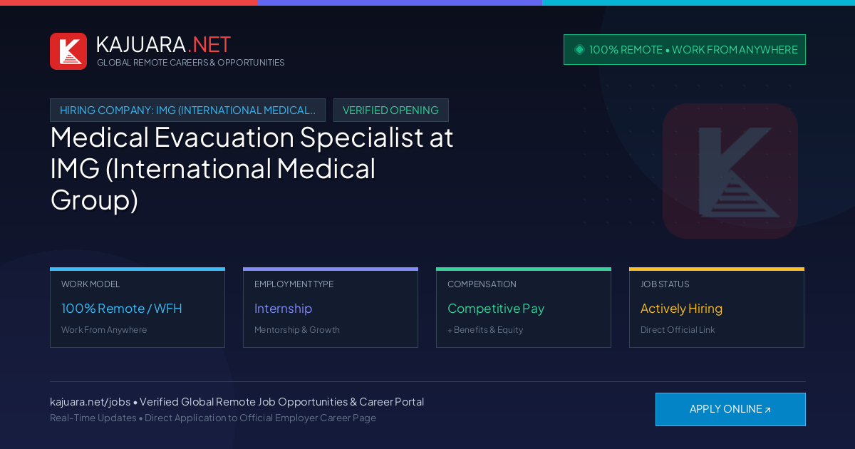 [100% Remote] Medical Evacuation Specialist at IMG (International Medical Group) – Hiring Now