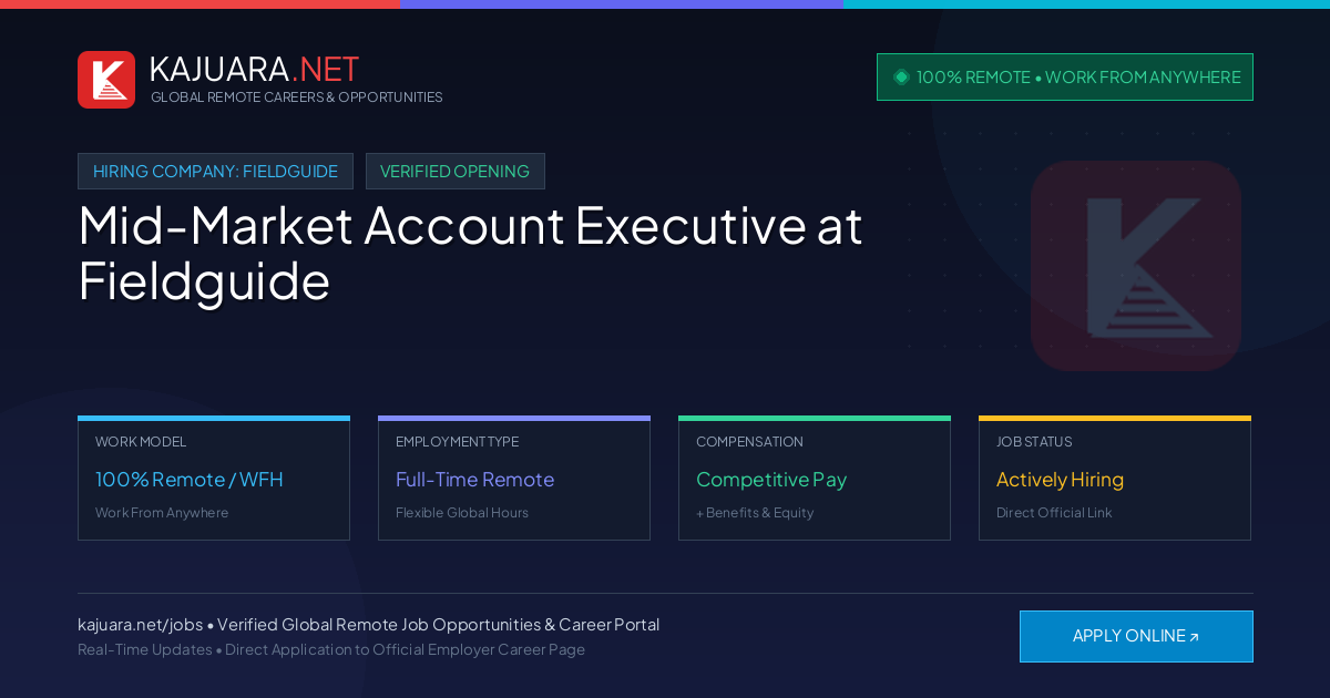 [100% Remote] Mid-Market Account Executive at Fieldguide – Hiring Now