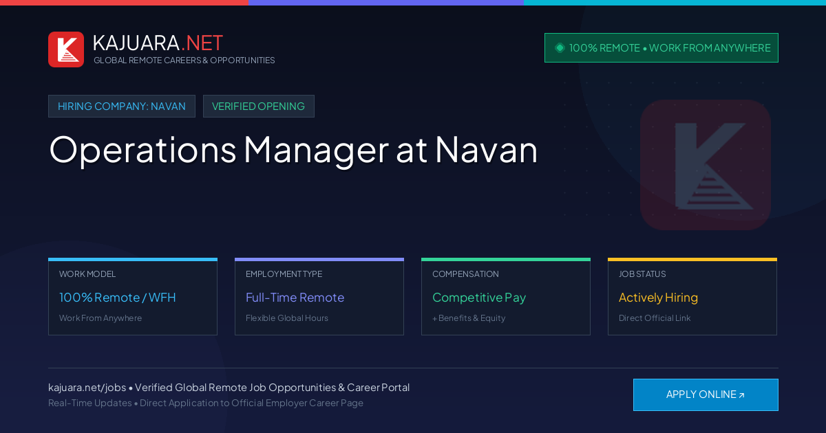 [100% Remote] Operations Manager at Navan – Hiring Now