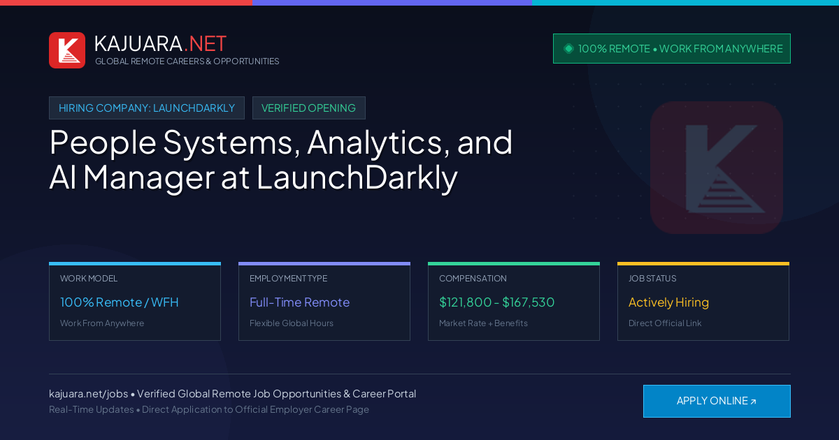 [100% Remote] People Systems, Analytics, and AI Manager at LaunchDarkly – Hiring Now