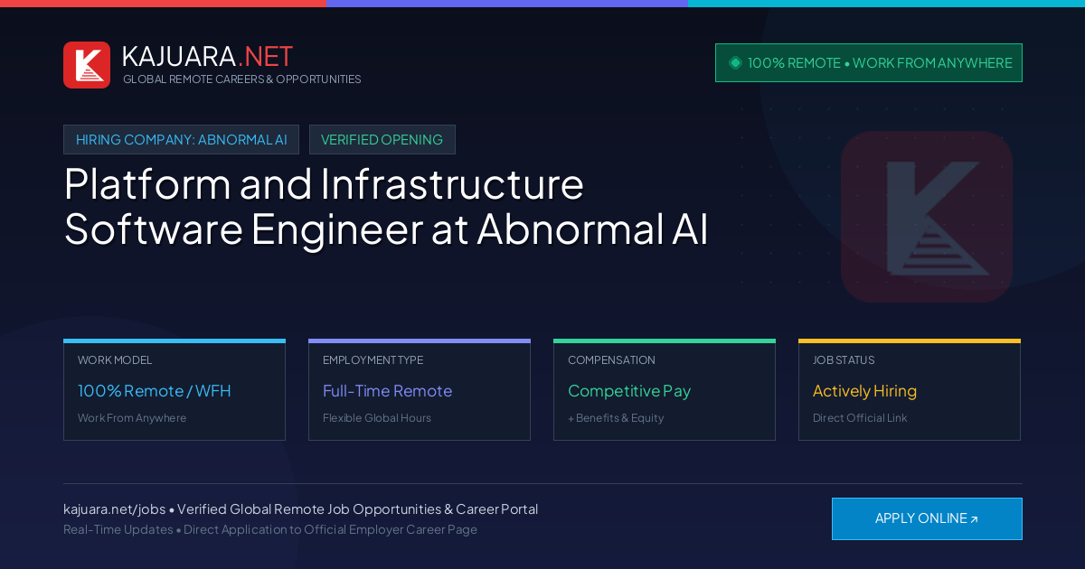 [100% Remote] Platform and Infrastructure Software Engineer at Abnormal AI – Hiring Now