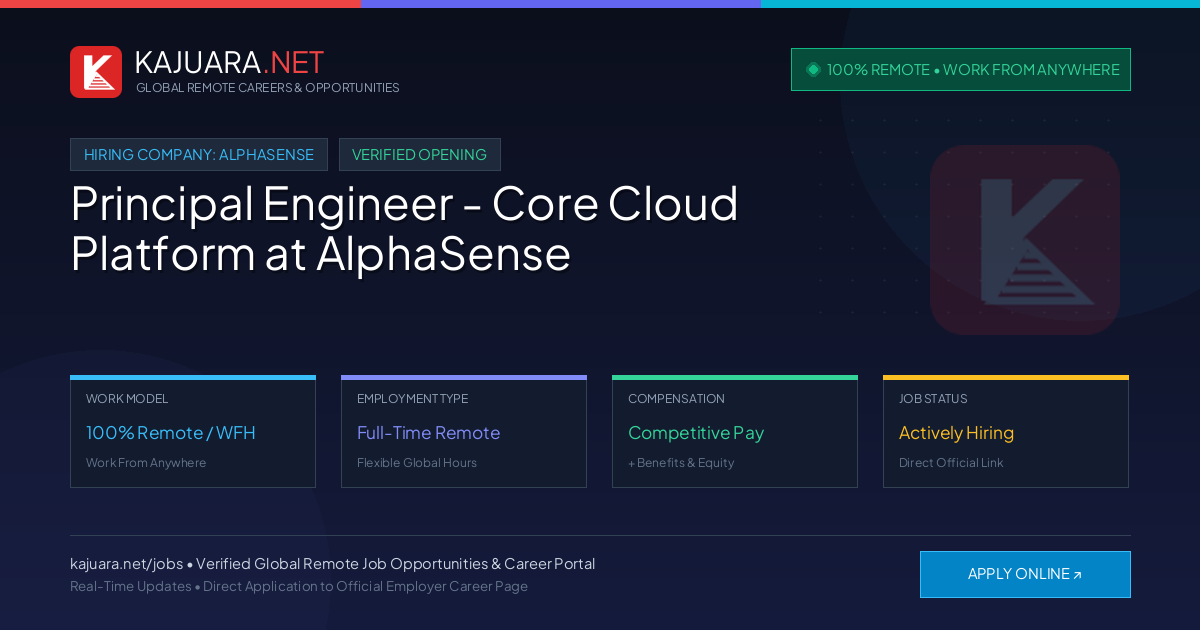 [100% Remote] Principal Engineer - Core Cloud Platform at AlphaSense – Hiring Now