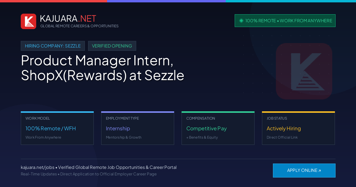 [100% Remote] Product Manager Intern, ShopX(Rewards) at Sezzle – Hiring Now