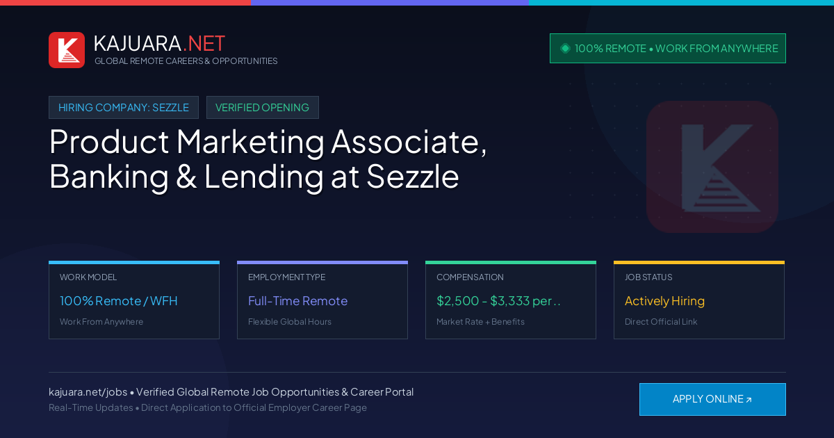 [100% Remote] Product Marketing Associate, Banking & Lending at Sezzle – Hiring Now