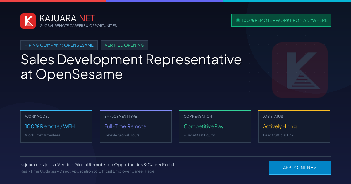 [100% Remote] Sales Development Representative at OpenSesame – Hiring Now
