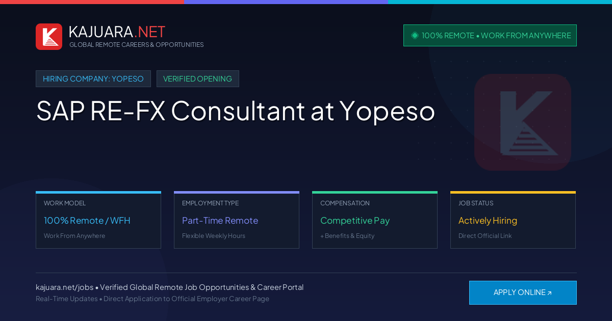 [100% Remote] SAP RE-FX Consultant at Yopeso – Hiring Now