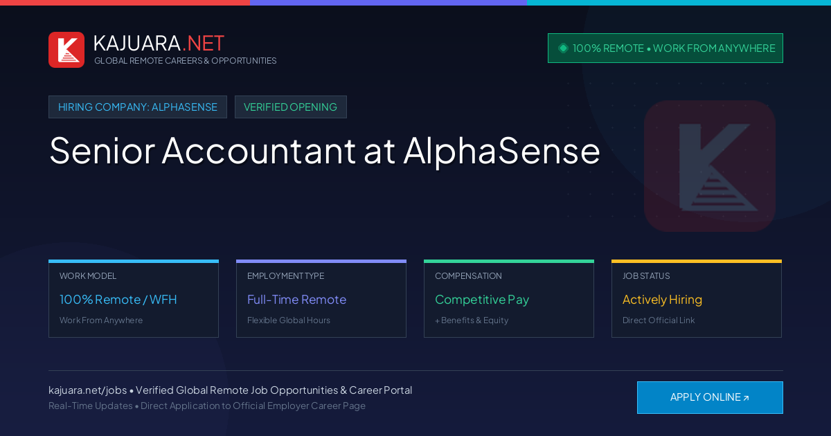[100% Remote] Senior Accountant at AlphaSense – Hiring Now