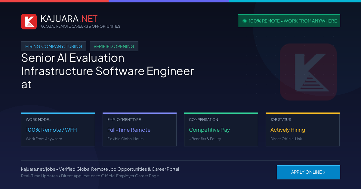 [100% Remote] Senior AI Evaluation Infrastructure Software Engineer at Turing – Hiring Now