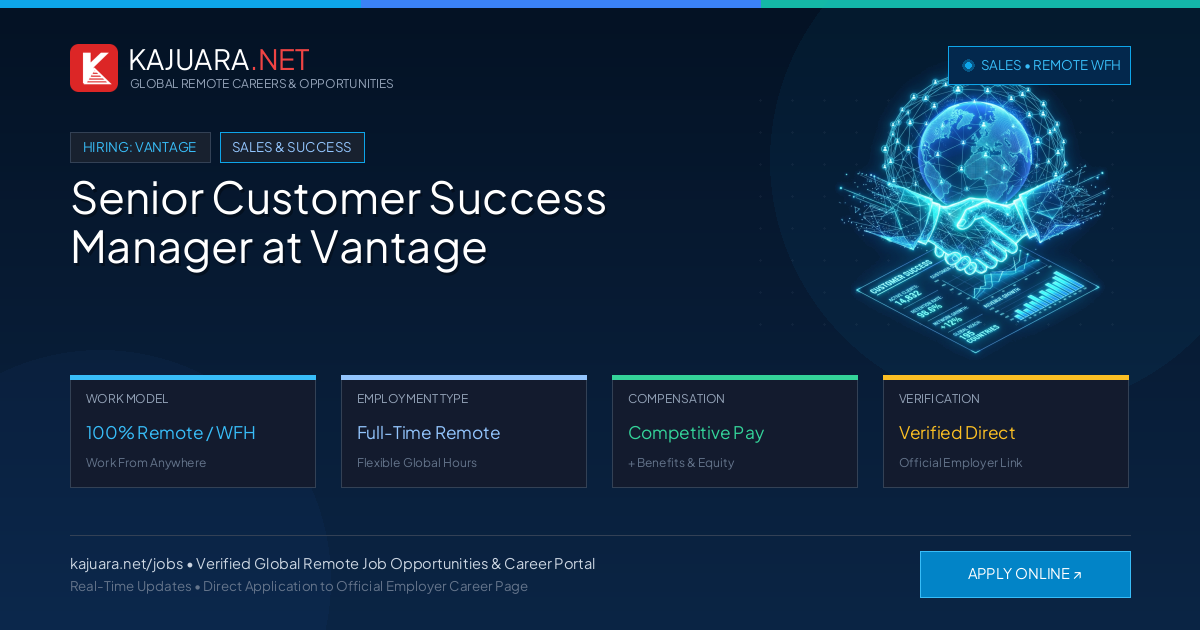 Senior Customer Success Manager at Vantage (Global Remote Career)