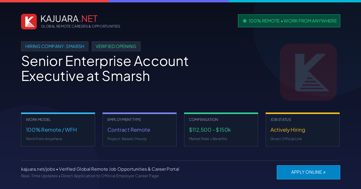 [100% Remote] Senior Enterprise Account Executive at Smarsh – Hiring Now