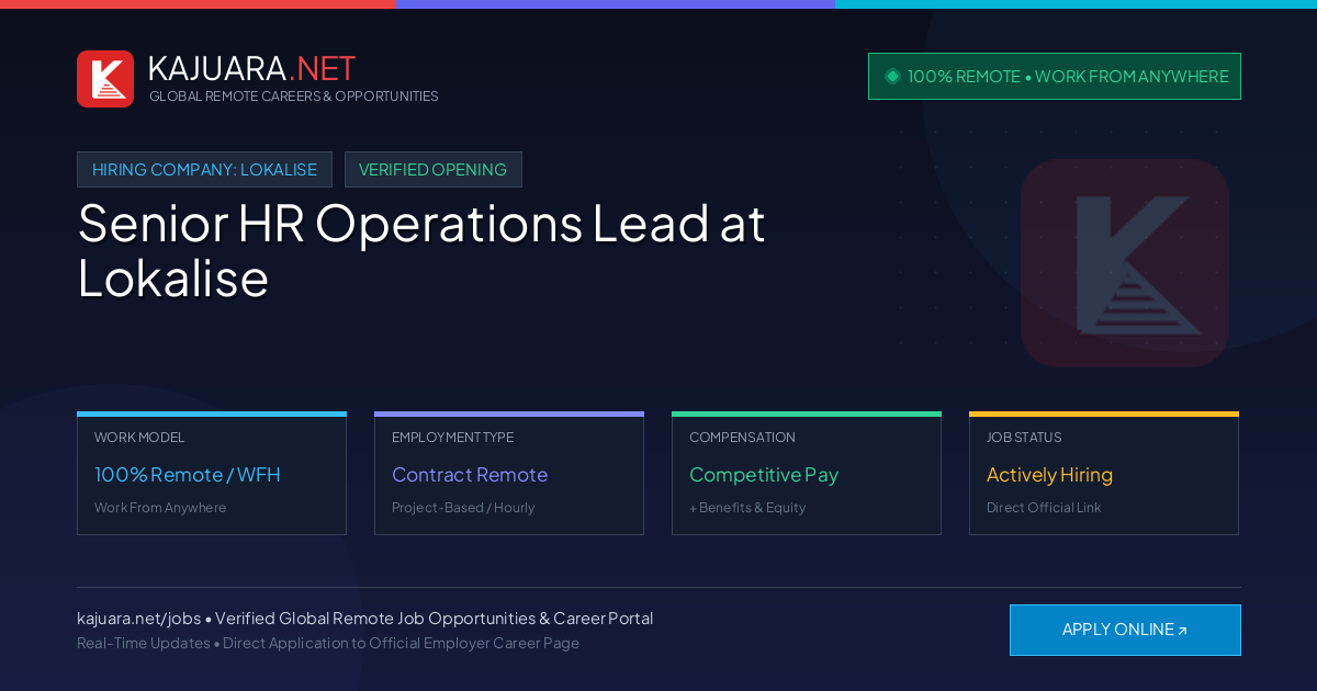 [100% Remote] Senior HR Operations Lead at Lokalise – Hiring Now