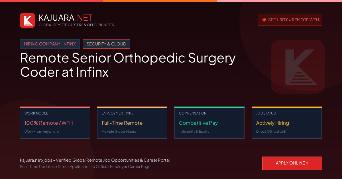 Remote Senior Orthopedic Surgery Coder at Infinx - Work From Home