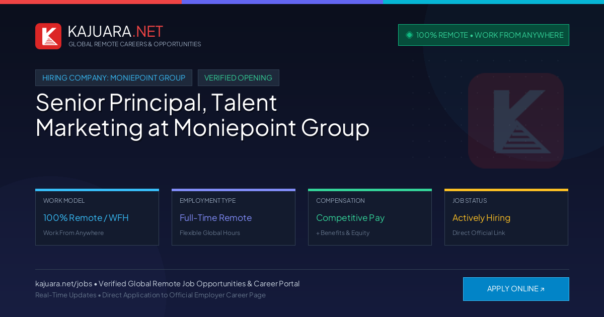 [100% Remote] Senior Principal, Talent Marketing at Moniepoint Group – Hiring Now