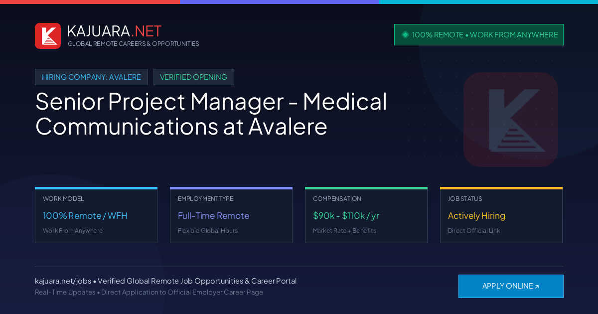 [100% Remote] Senior Project Manager - Medical Communications at Avalere – Hiring Now
