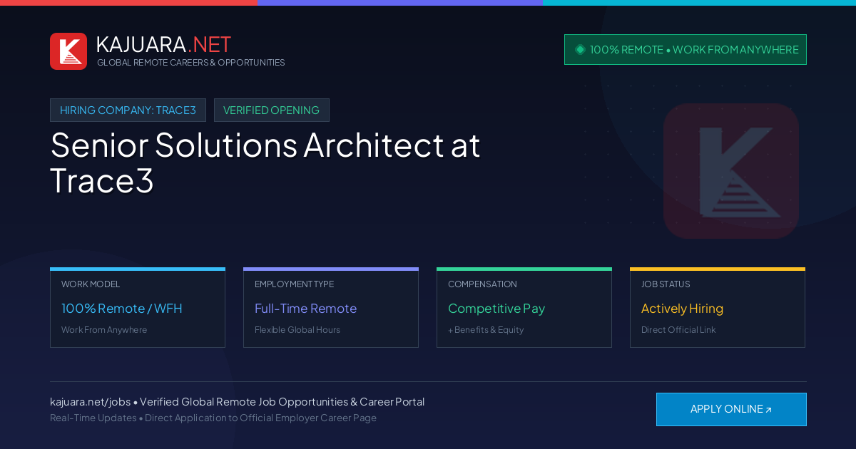 [100% Remote] Senior Solutions Architect at Trace3 – Hiring Now