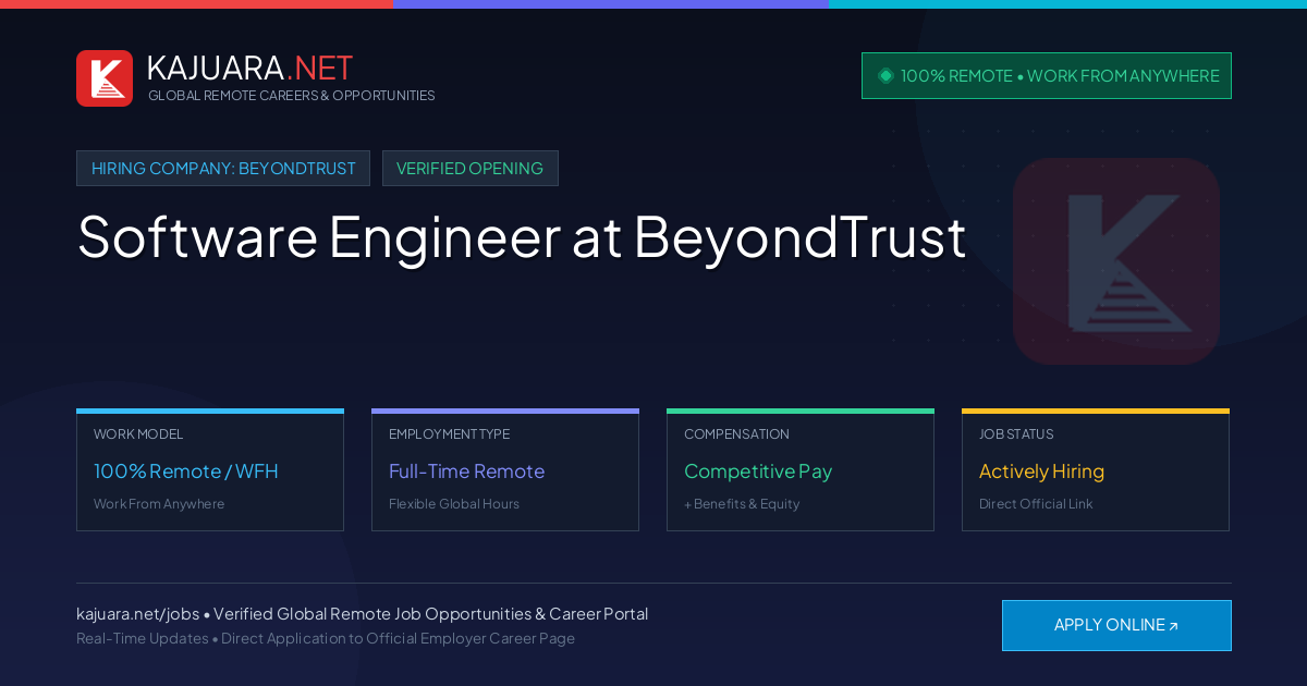 [100% Remote] Software Engineer at BeyondTrust – Hiring Now