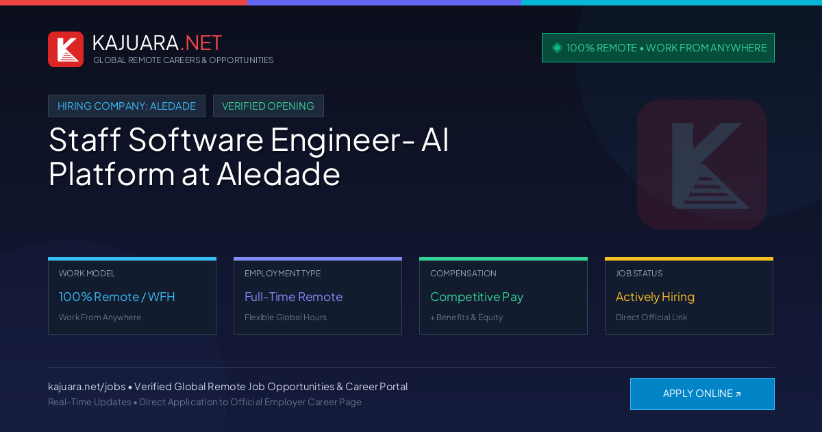 [100% Remote] Staff Software Engineer- AI Platform at Aledade – Hiring Now