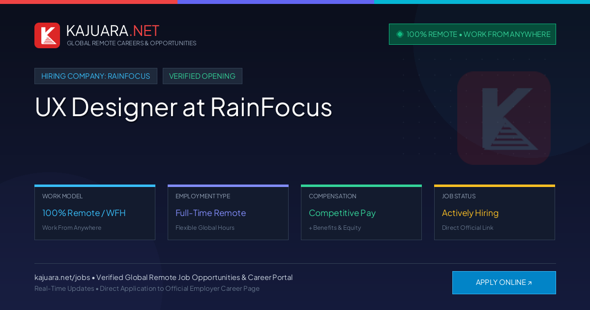 [100% Remote] UX Designer at RainFocus – Hiring Now