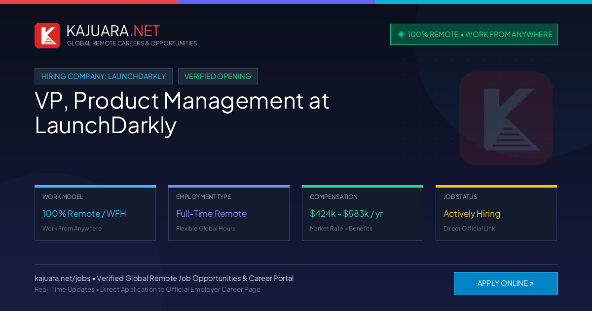 [100% Remote] VP, Product Management at LaunchDarkly – Hiring Now