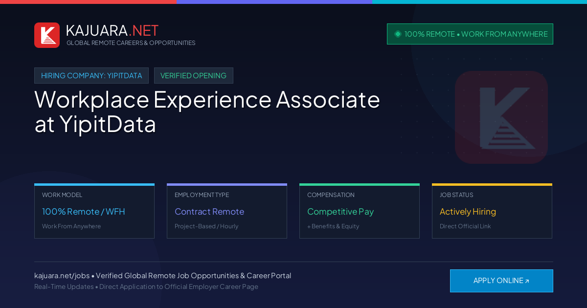 [100% Remote] Workplace Experience Associate at YipitData – Hiring Now