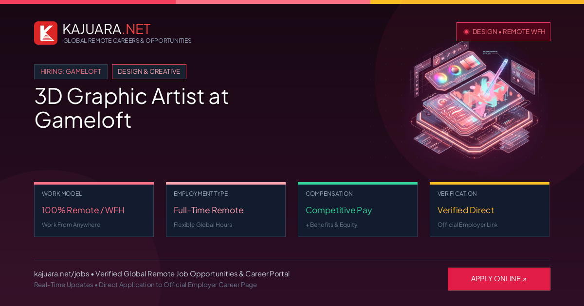 3D Graphic Artist at Gameloft (Global Remote Career)