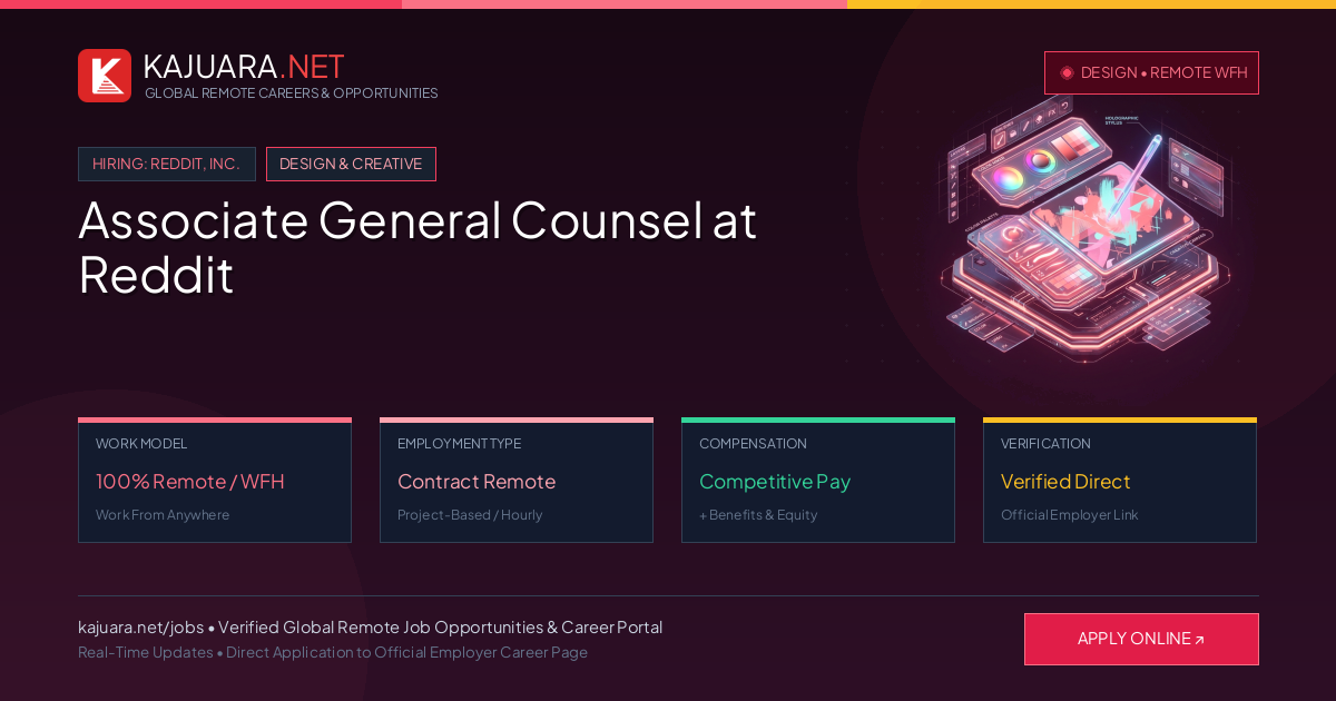 Associate General Counsel at Reddit (100% Remote WFH)