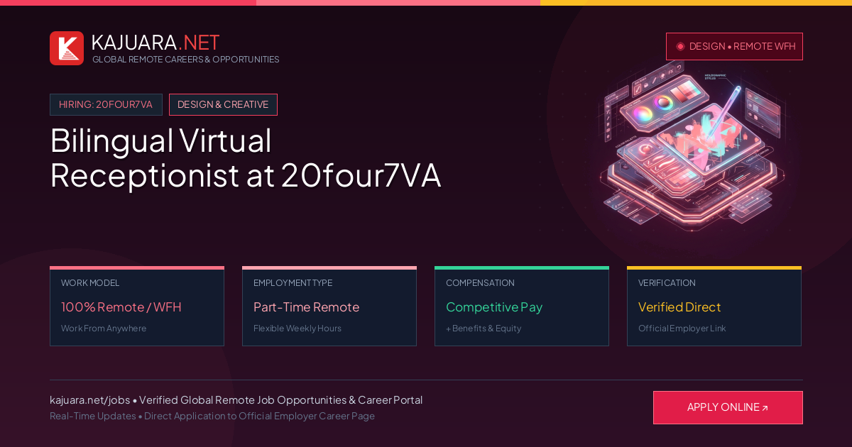 Bilingual Virtual Receptionist at 20four7VA (Remote WFH)
